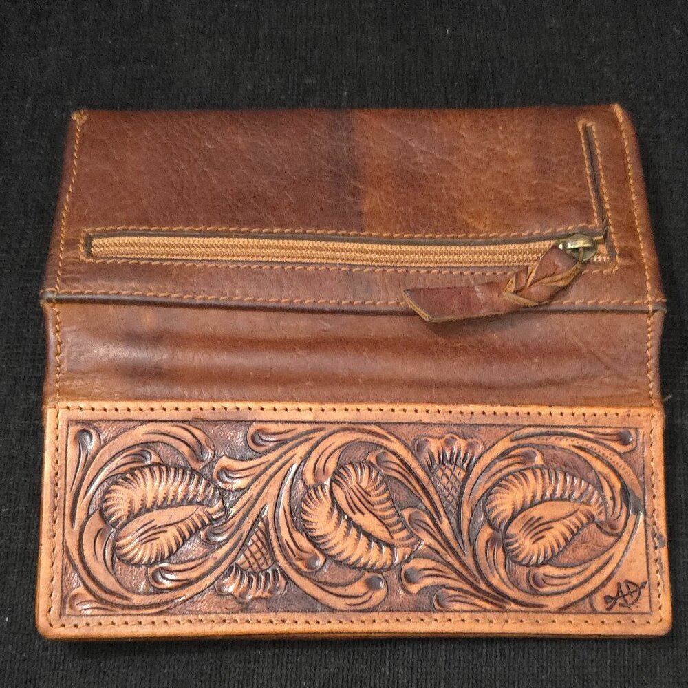 American Darling Brown Tooled Leather Wallet - Picture 8 of 12